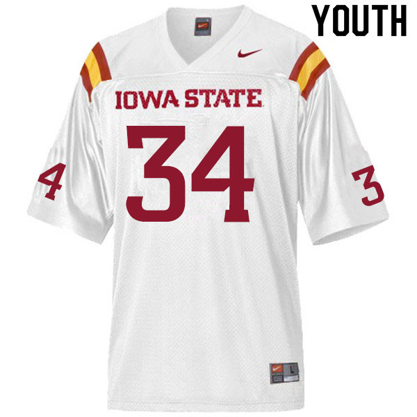 Iowa State Cyclones Youth #34 Blaze Doxzon Nike NCAA Authentic White College Stitched Football Jersey FW42G26EA